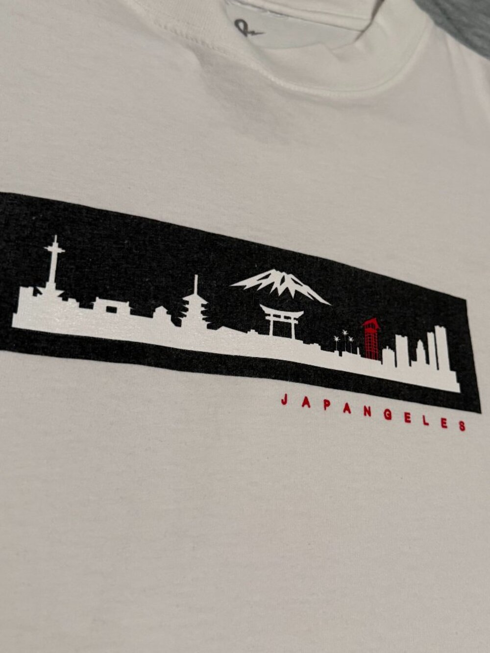 Mens Japangeles Skyline V2.0 Streetwear White Tshirt L